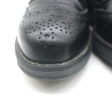 Prada Lace-Up Wingtip Brogue Shoes Black Brushed Leather Size 7