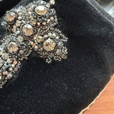 Dolce & Gabbana Crystal Cross-Embroidered Espadrilles Black Velvet Size 9