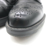 Prada Lace-Up Wingtip Brogue Shoes Black Brushed Leather Size 7