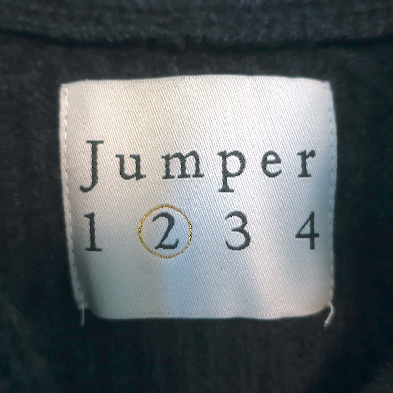 Jumper 1234 Merino Rib Cardigan Charcoal Wool Size 2 V-Neck Sweater