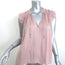 Ulla Johnson Ren Smocked Shoulder Top Dusty Rose Matte Satin Size 2