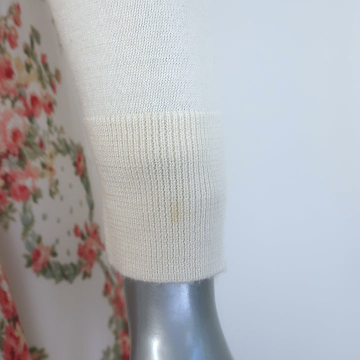 Simone Rocha Asymmetric Knit &amp; Lace-Trim Satin Sweater Cream Size Extra Small