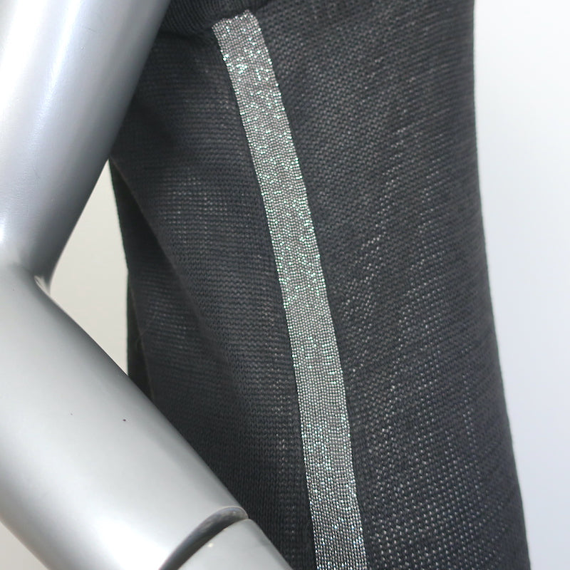 Brunello Cucinelli Monili-Trim Knit Mini Tank Dress Charcoal Size Small