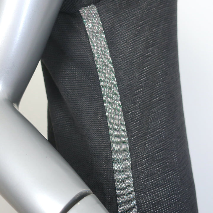 Brunello Cucinelli Monili-Trim Knit Mini Tank Dress Charcoal Size Small