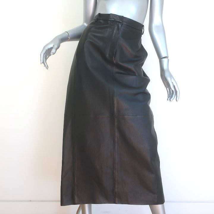 Theory Leather Trouser Midi Skirt Black Size 6