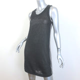 Brunello Cucinelli Monili-Trim Knit Mini Tank Dress Charcoal Size Small