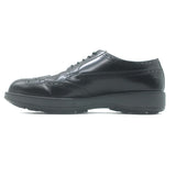 Prada Lace-Up Wingtip Brogue Shoes Black Brushed Leather Size 7