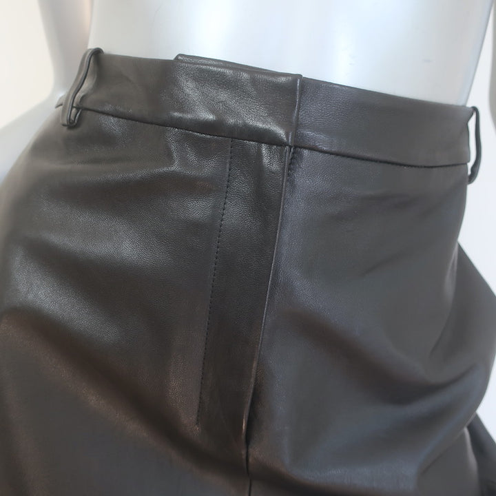 Theory Leather Trouser Midi Skirt Black Size 6
