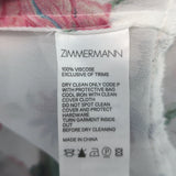 Zimmermann Ninety-Six Linear Ruffled Midi Dress White Floral Print Crepe Size 0