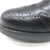 Prada Lace-Up Wingtip Brogue Shoes Black Brushed Leather Size 7