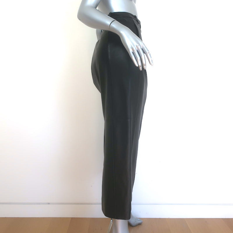 Theory Leather Trouser Midi Skirt Black Size 6