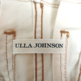 Ulla Johnson Paperbag-Waist Denim Midi Skirt Ivory Size 8