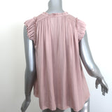 Ulla Johnson Ren Smocked Shoulder Top Dusty Rose Matte Satin Size 2