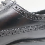 Prada Lace-Up Wingtip Brogue Shoes Black Brushed Leather Size 7