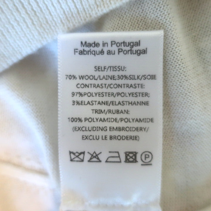 Simone Rocha Asymmetric Knit &amp; Lace-Trim Satin Sweater Cream Size Extra Small
