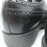 Prada Lace-Up Wingtip Brogue Shoes Black Brushed Leather Size 7