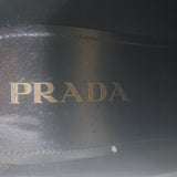 Prada Lace-Up Wingtip Brogue Shoes Black Brushed Leather Size 7