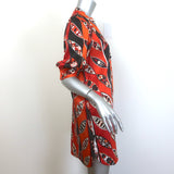Emilio Pucci Girandole Mini Dress Red/Orange Printed Silk Satin Size US 4
