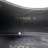 Prada Lace-Up Wingtip Brogue Shoes Black Brushed Leather Size 7