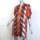 Emilio Pucci Girandole Mini Dress Red/Orange Printed Silk Satin Size US 4