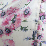 LoveShackFancy Delaney Button-Front Maxi Dress Cream Floral Print Silk Size 0