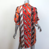 Emilio Pucci Girandole Mini Dress Red/Orange Printed Silk Satin Size US 4
