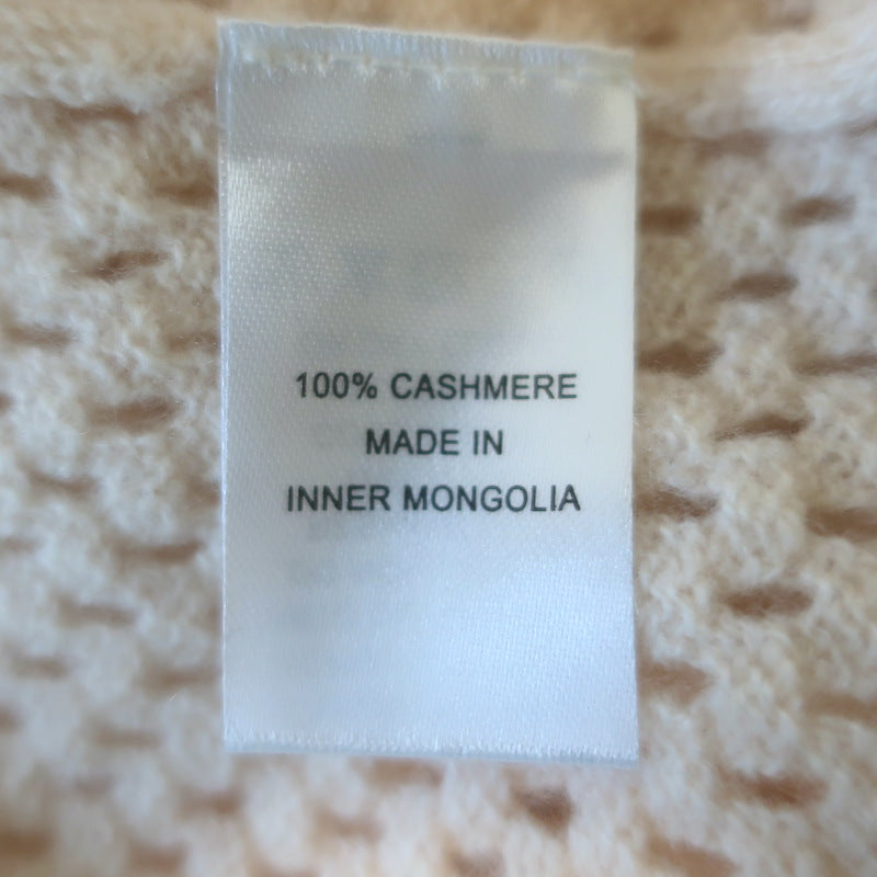 Jumper 1234 Holey Cashmere Contrast Sweater Ivory Mesh Knit Size 1