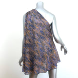Missoni One-Shoulder Top Purple/Yellow Zig Zag Knit Size 38