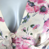 LoveShackFancy Delaney Button-Front Maxi Dress Cream Floral Print Silk Size 0