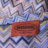 Missoni One-Shoulder Top Purple/Yellow Zig Zag Knit Size 38