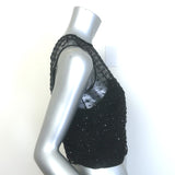 STAUD Seraphina Beaded Tulle Sleeveless Top Black Size 2 NEW