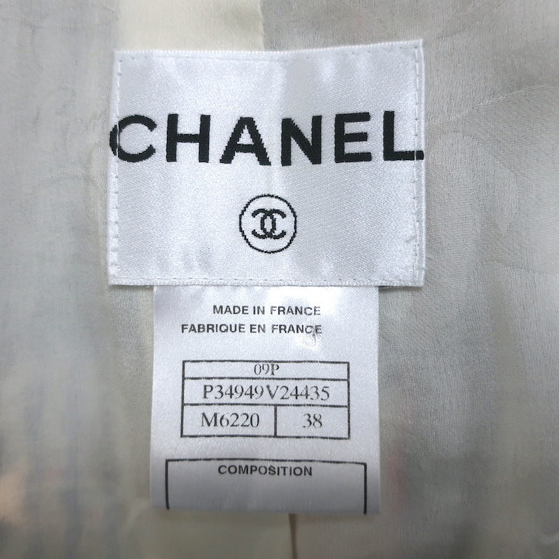 Chanel 09P Lesage Tweed Bow Sleeve Double Breasted Jacket White/Multi Size 38