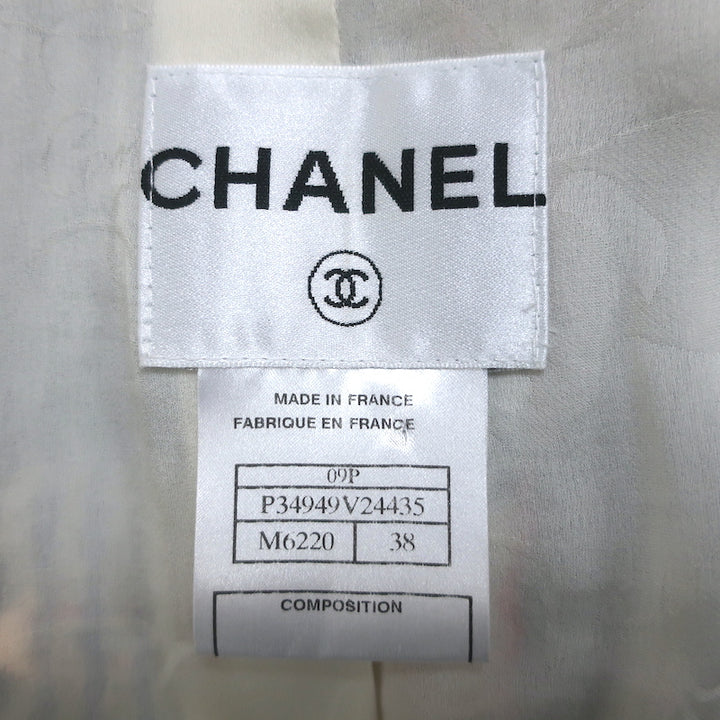 Chanel 09P Lesage Tweed Bow Sleeve Double Breasted Jacket White/Multi Size 38