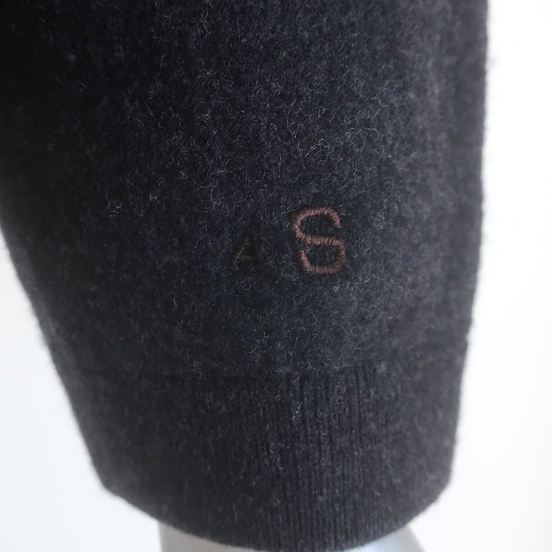 ACNE Studios Lenkha Cropped Hoodie Sweater Charcoal Wool Size Small