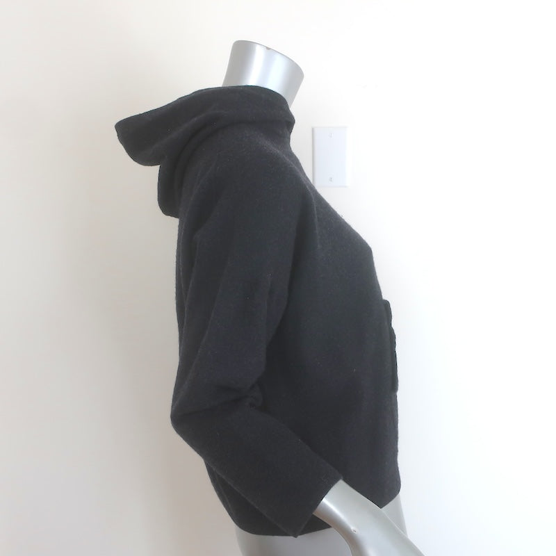 ACNE Studios Lenkha Cropped Hoodie Sweater Charcoal Wool Size Small