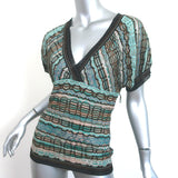 M Missoni Matching Top & Skirt Set Aqua/Multi Metallic Knit Size 44/46 NEW