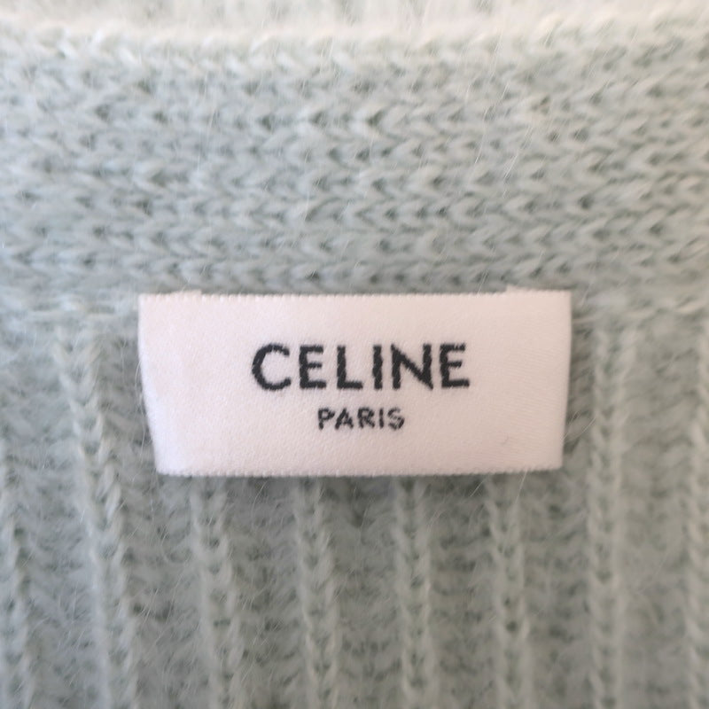 Celine Short Puff Sleeve Mohair Cardigan Mint Size Medium
