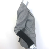 Veronica Beard Bayard Colorblock Dickey Jacket Gray Herringbone Size 8