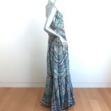 Camilla Button-Front Maxi Dress Crystal-Embellished Cotton Size Medium