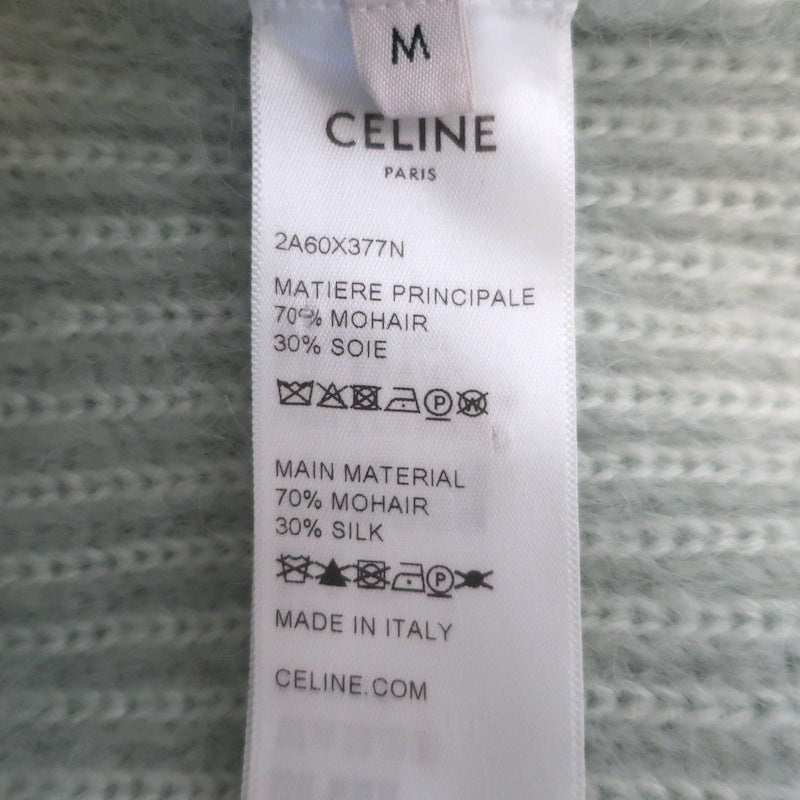 Celine Short Puff Sleeve Mohair Cardigan Mint Size Medium