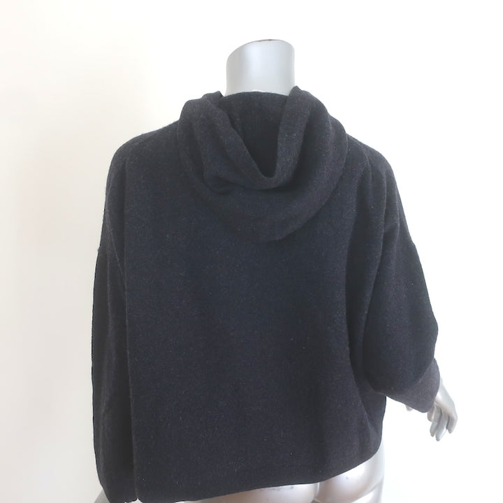 ACNE Studios Lenkha Cropped Hoodie Sweater Charcoal Wool Size Small