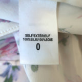 LoveShackFancy Delaney Button-Front Maxi Dress Cream Floral Print Silk Size 0