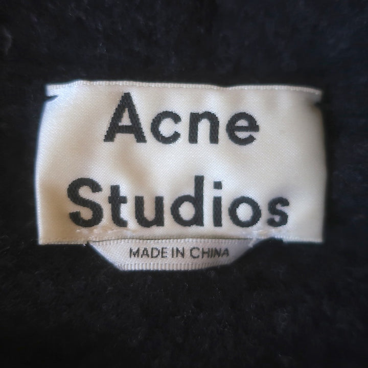ACNE Studios Lenkha Cropped Hoodie Sweater Charcoal Wool Size Small