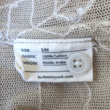 Bode Lilium Embroidered Mesh Shirt Beige Size Small/Medium Long Sleeve Top NEW