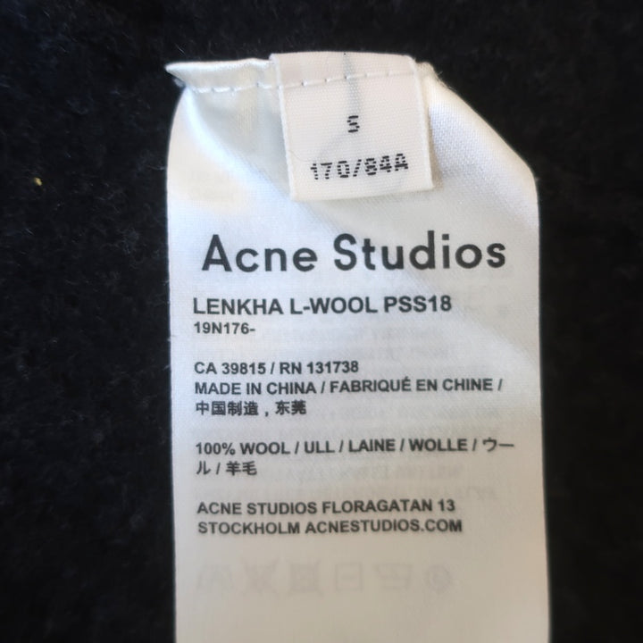 ACNE Studios Lenkha Cropped Hoodie Sweater Charcoal Wool Size Small