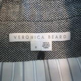 Veronica Beard Bayard Colorblock Dickey Jacket Gray Herringbone Size 8