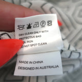 Zimmermann Pussy Bow Ruffled Maxi Dress White Zig Zag Print Crepe Size 1