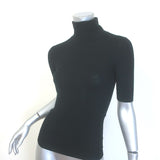 Theory Leenda R Short Sleeve Turtleneck Sweater Black Regal Wool Size Petite NEW