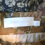 Zimmermann Tallow Tiered Midi Dress Ruffled Patchwork Floral Print Size 0P