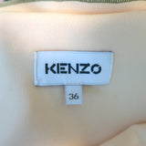 Kenzo Pansy Asymmetric Draped Midi Dress Pale Yellow Size 36